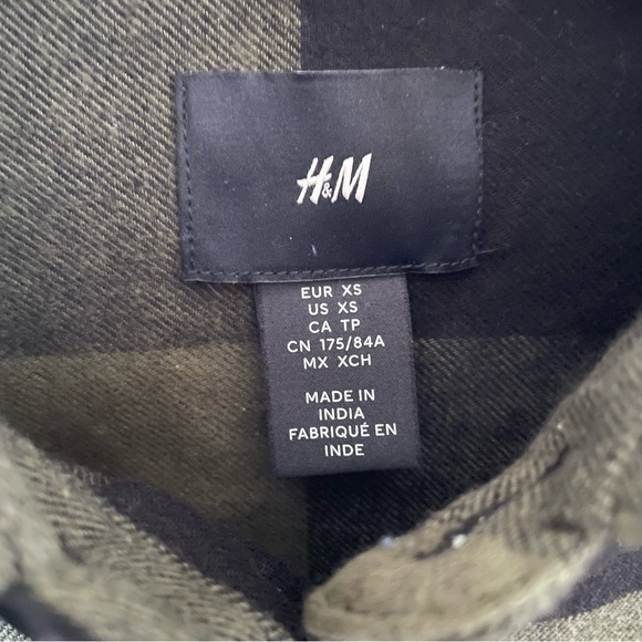 H&M Mens Plaid Button Down Flannel cotton Shirt -X S - Picture 2 of 10